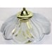 Glass Floral Ceiling Mount Light Frosted Leaves Petal 3 Bulb Spring Gold Hardwir