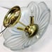 Glass Floral Ceiling Mount Light Frosted Leaves Petal 3 Bulb Spring Gold Hardwir