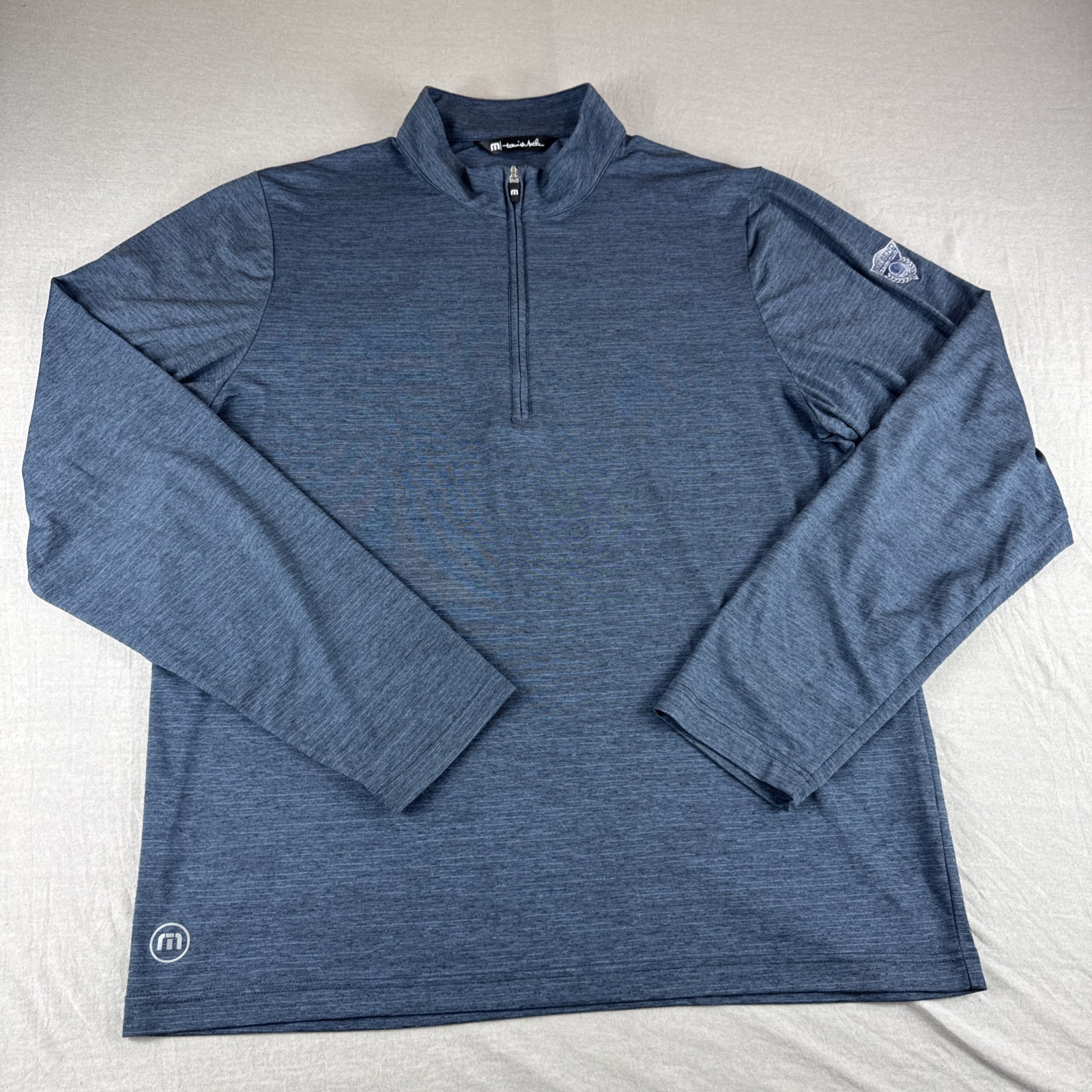 Travis Mathew Havasu 1/2 Zip Pullover Mens L Blue Golf Sweatshirt Performance