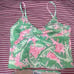 Vintage Lilly Pulitzer Pink & Green Musical Monkey Print Bikini 2 piece Size 6