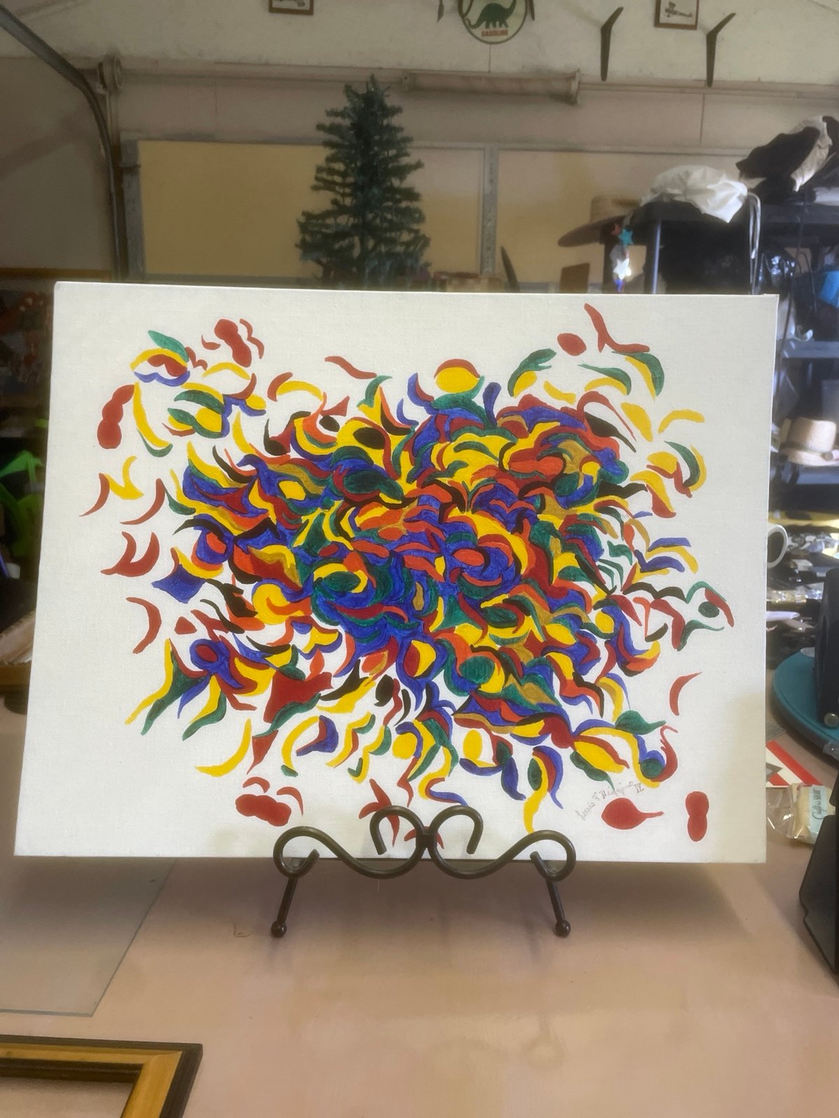 Vintage acrylic Painting on board