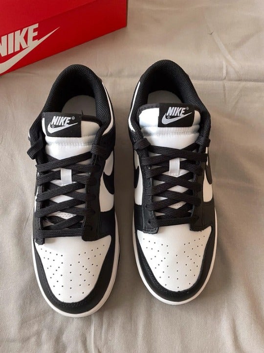 Black and white low-top sneakers