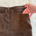 John Varvatos Brown Goat Suede Mini Skirt 40