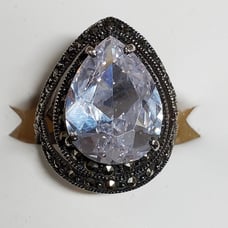 5 Cttw Sterling Silver 925 Solitaire Marcasite Ring