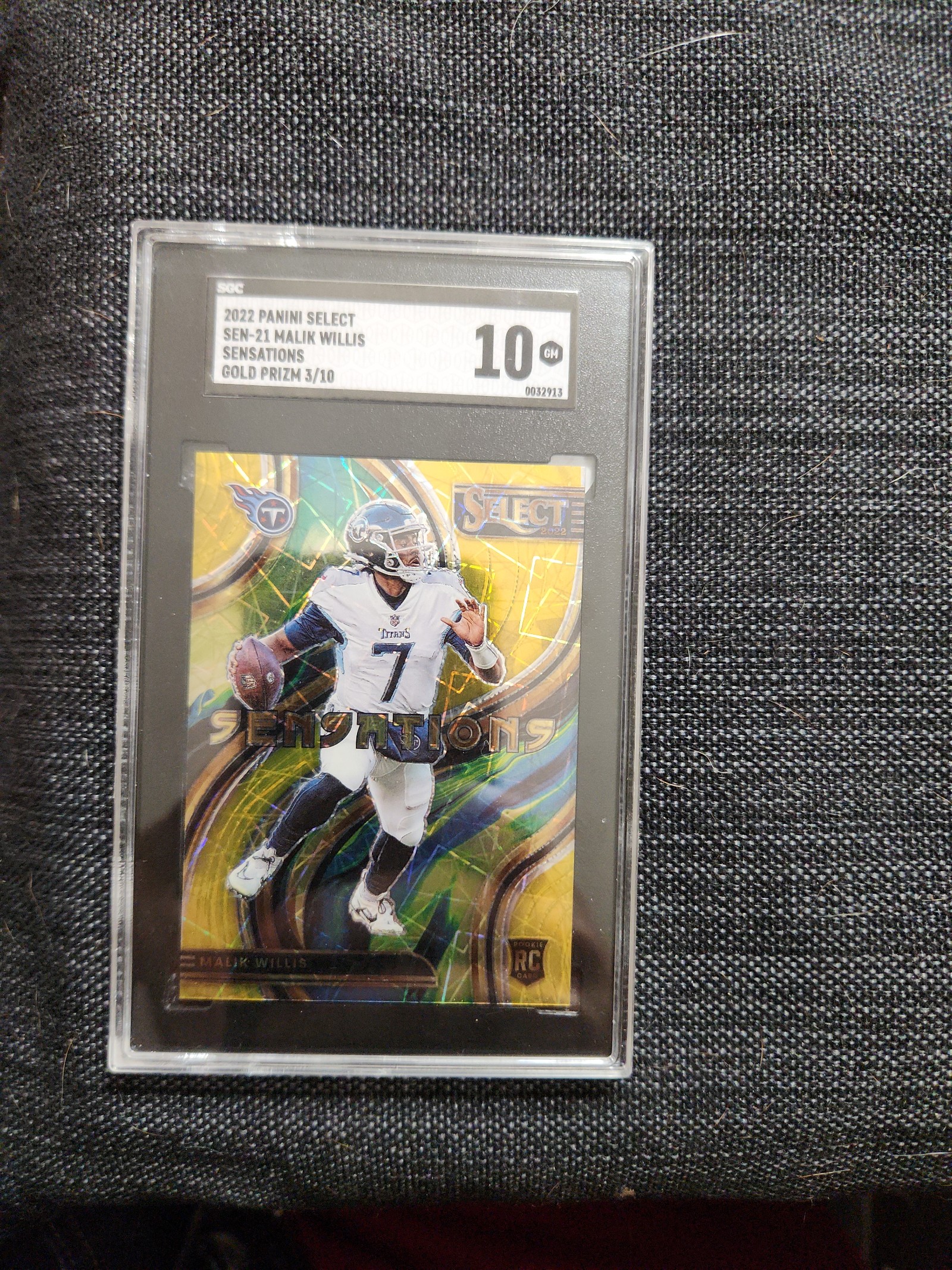 2022 Select Malik Willis Sensations Gold Prizm /10