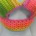 Handmade peek-a-boo crochet rainbow neon halter top crop open knit