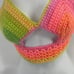 Handmade peek-a-boo crochet rainbow neon halter top crop open knit