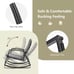 3PCS Patio Rattan Rocking Chair Table Furniture Set Yard Cushion Gray