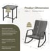 3PCS Patio Rattan Rocking Chair Table Furniture Set Yard Cushion Gray