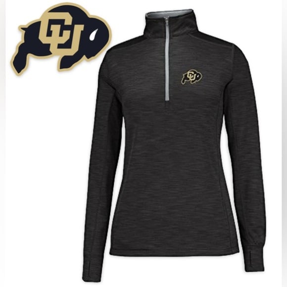 NWT [J America] Courtside Poly Fleece 1/4 Zip Pullover Black/Cement Women’s XL