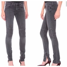 Vince - Ponte 5 Pocket Moto Jeans / Gray / 25