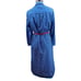 Vintage 70's Jamison Boutique Royal Blue Pinstriped Red floral Cottage Dress M