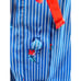 Vintage 70's Jamison Boutique Royal Blue Pinstriped Red floral Cottage Dress M