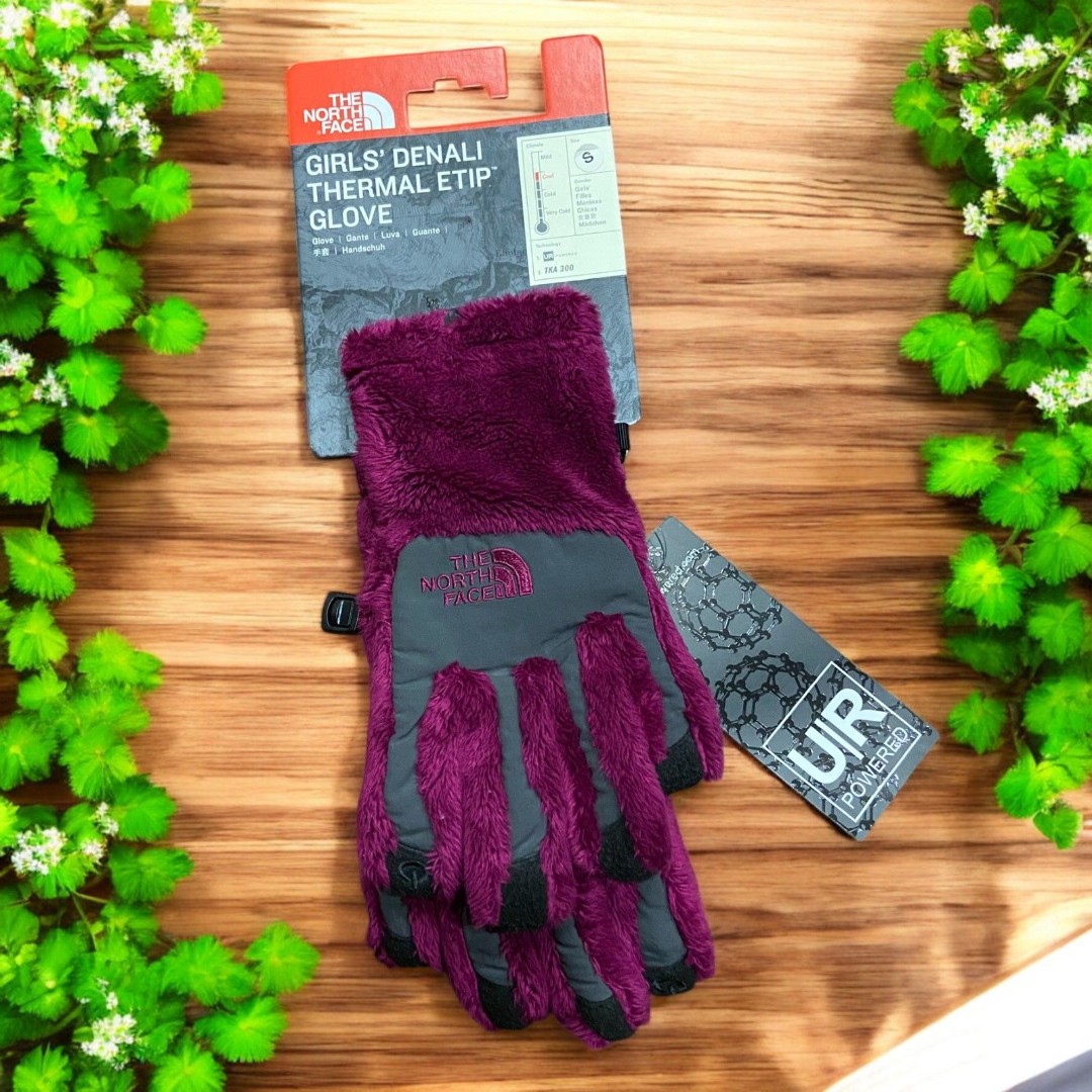 The North Face Girls Denali Thermal Fleece Etip Glove Roxbury Pink NWT Youth Sm