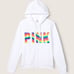 Vs Victorias Secret Pink Perfect Full Zip Hoodie Sweater Jacket Top Rainbow M