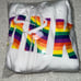 Vs Victorias Secret Pink Perfect Full Zip Hoodie Sweater Jacket Top Rainbow M