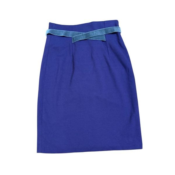 NEW Girls From Savoy Anthropologie Women's Purple Velvet Ribbon Pencil Skirt Sz