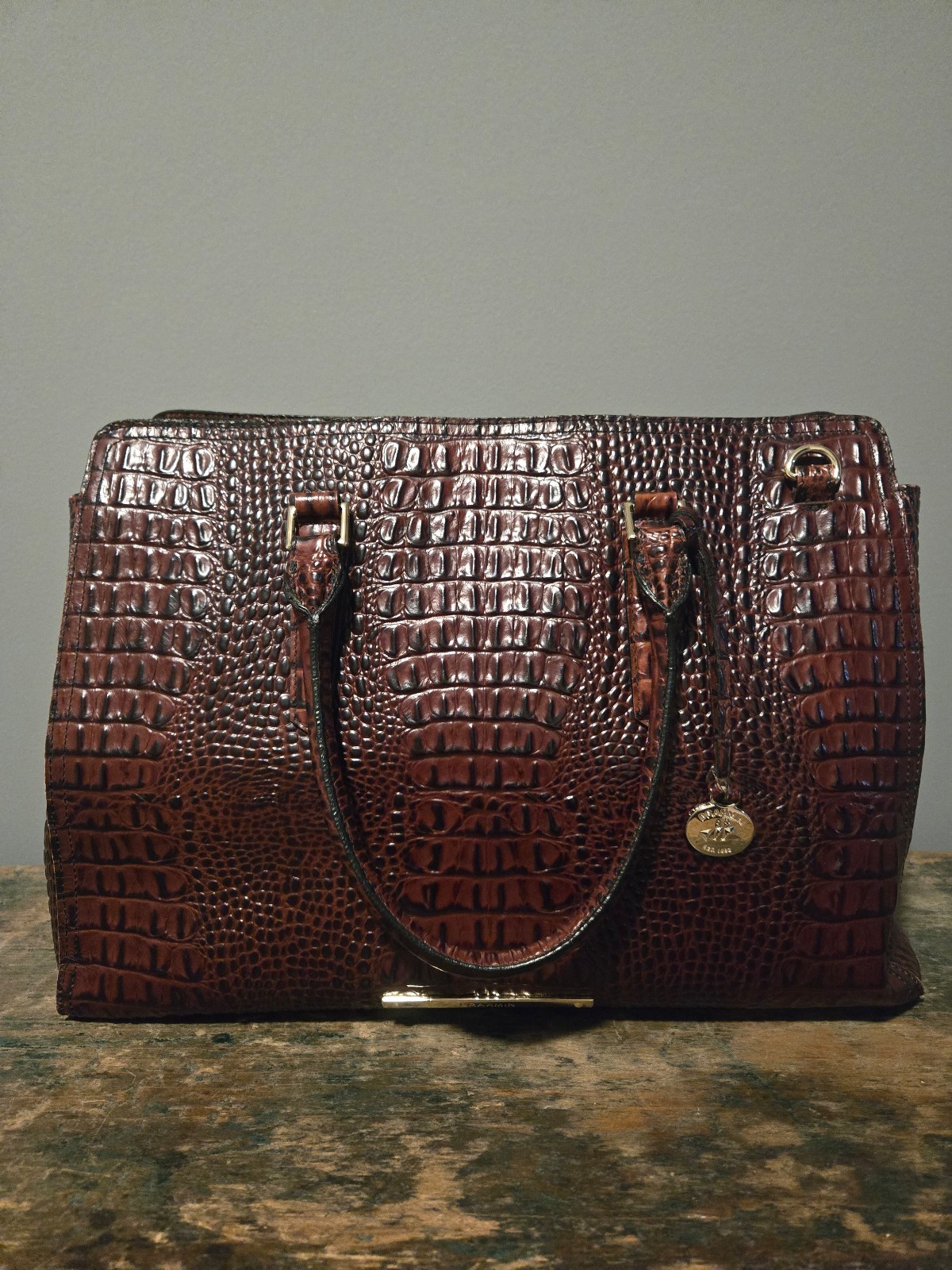 Brahmin Finley Carryall Chocolate Whitney