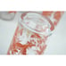 Set Vintage 1960 Orange Red Botanical Print Drinking Glasses Anchor Hocking 12oz