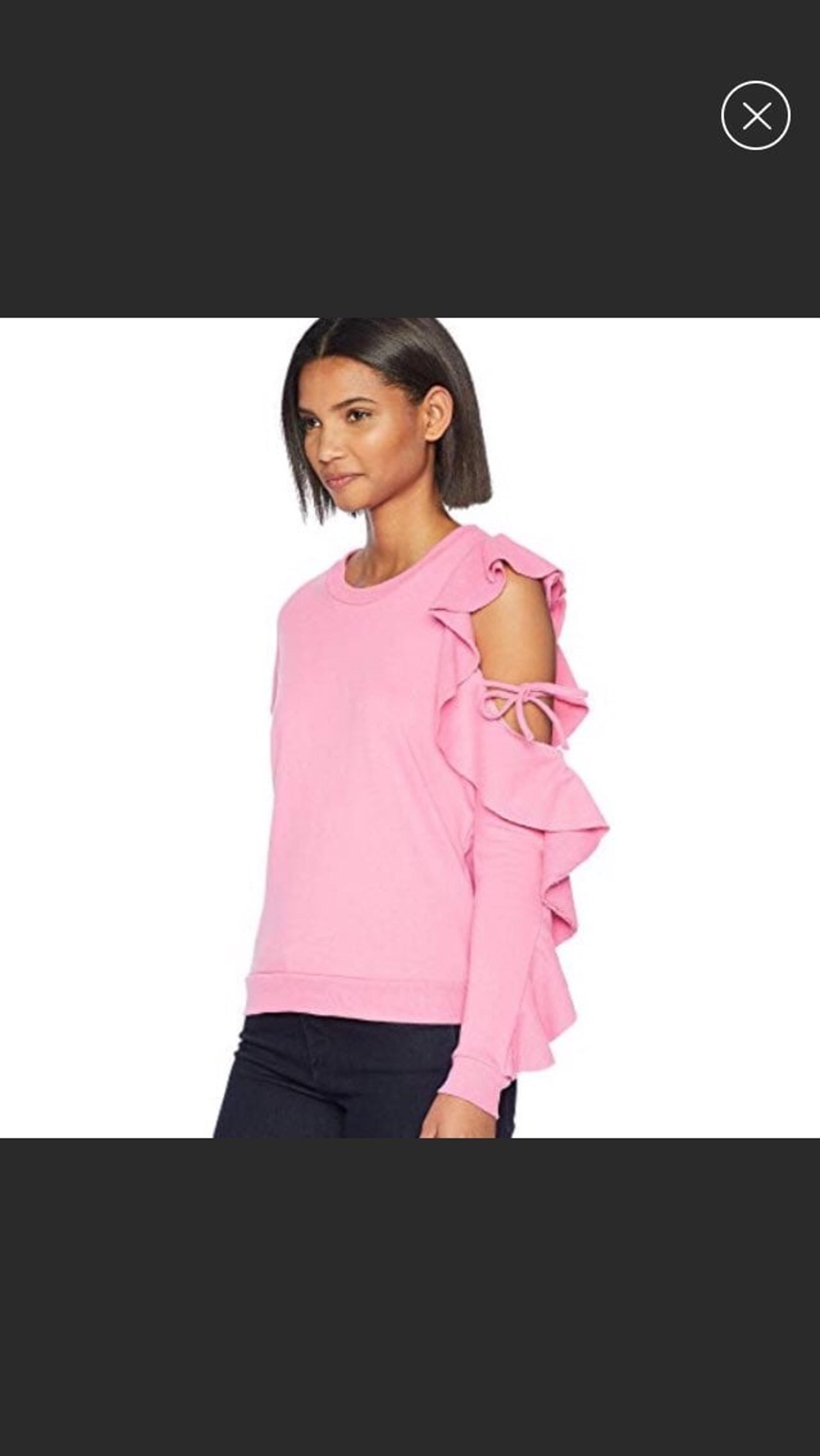 Romeo And Juliet Couture Pink Ruffle Top Blouse Sweater NWT