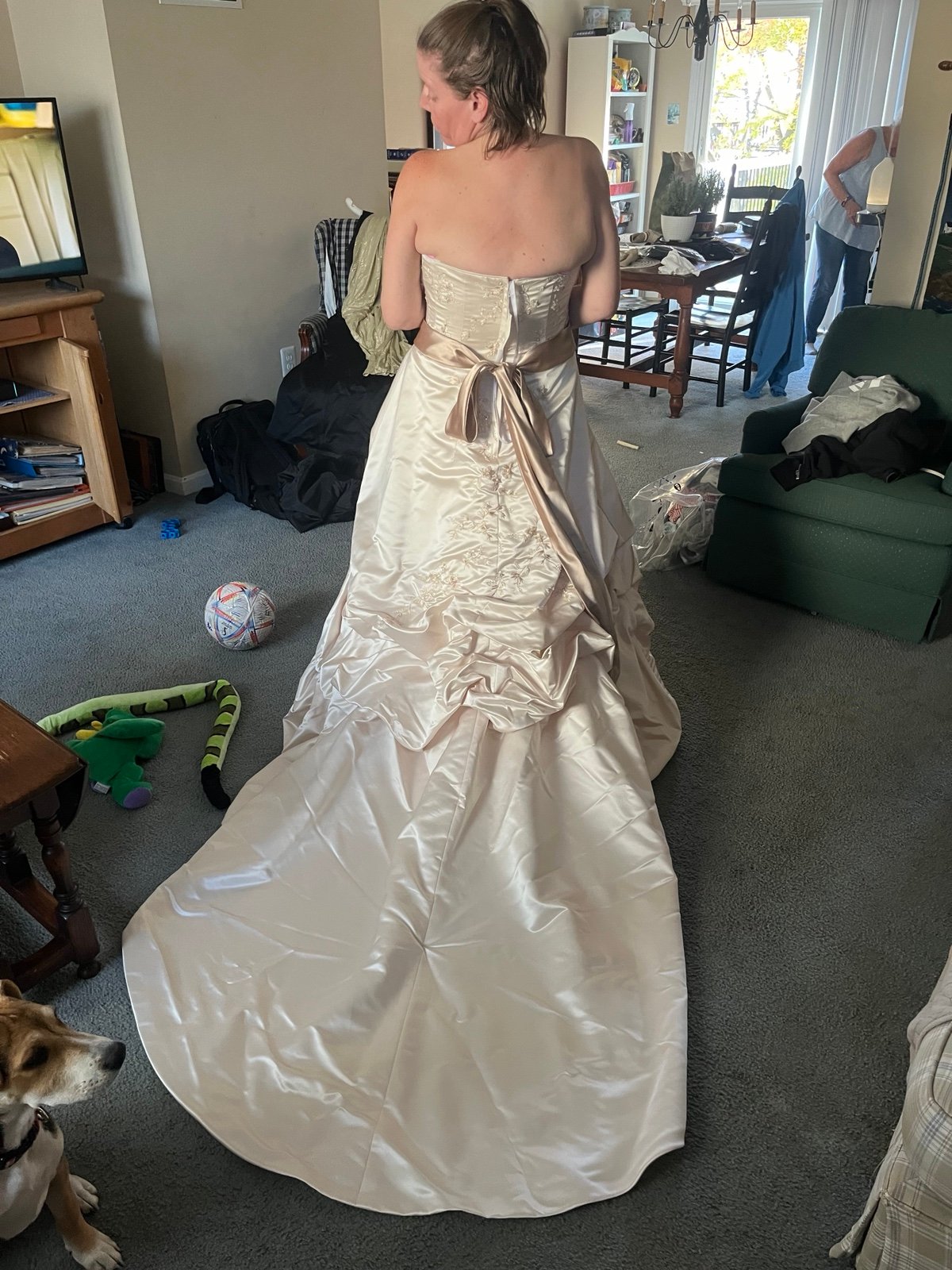 David’s bridal wedding dress with marching maud of honor dress NEVER worn