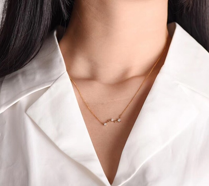 Real Diamond Star Pendant Women,18K Solid Gold Pendant Necklace,Dainty Pendant N