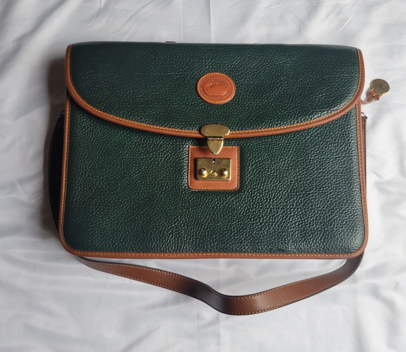 Vintage Green Leather Briefcase