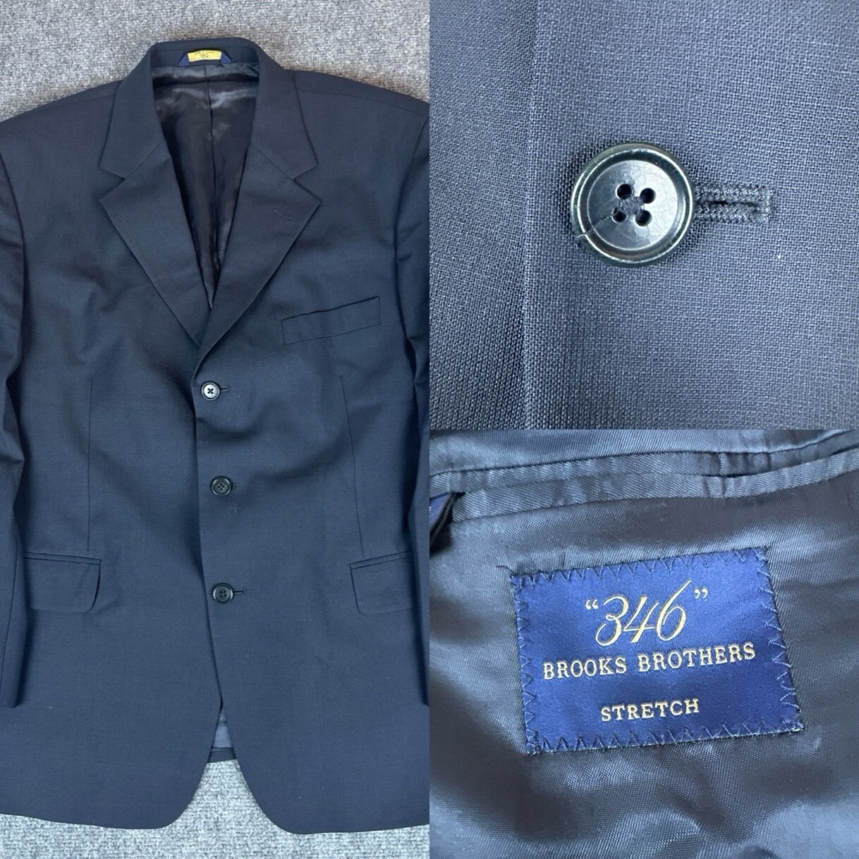 Brooks Brother 346 Stretch Mens Pinstripe Wool Sport Coat Suit Jacket Blazer 44S