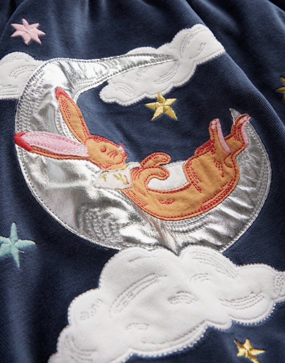 Mini Boden velour appliqué dress 5-6Y NWT