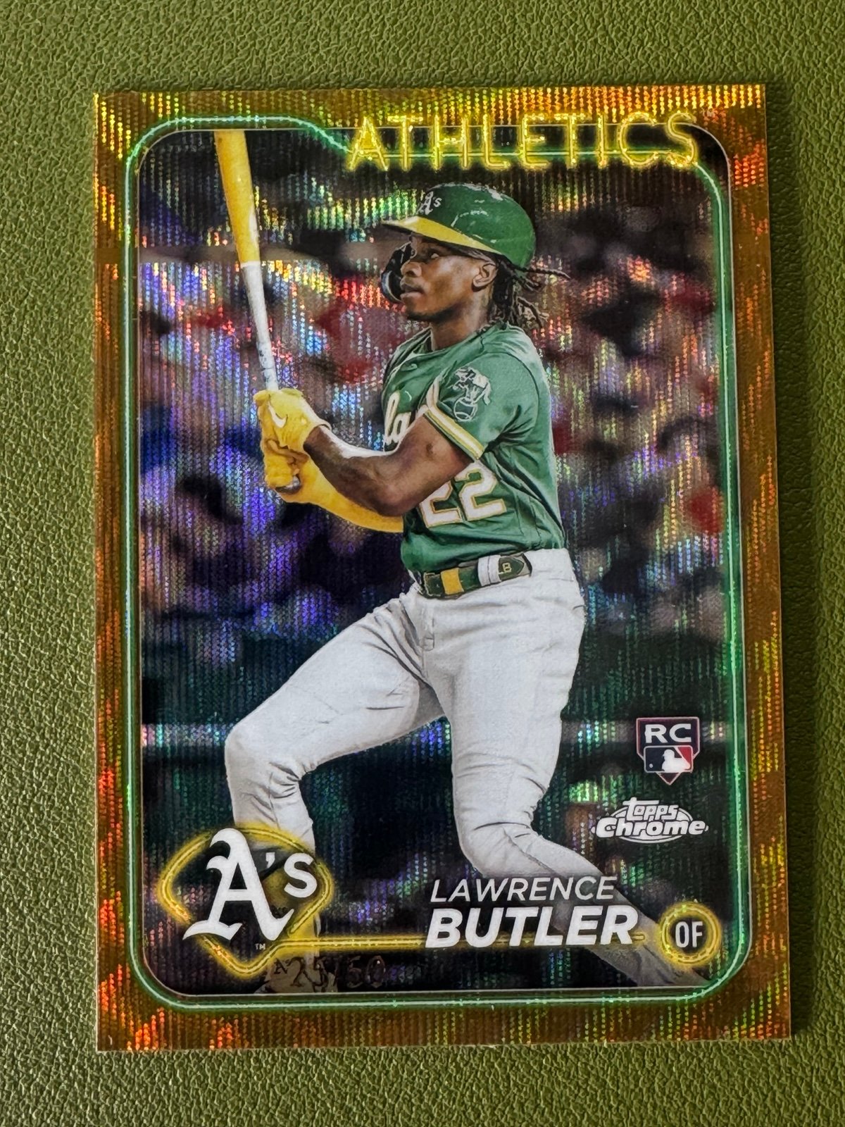 2024 Topps Chrome GOLD WAVE REFRACTOR Rookie Lawrence Butler /50 Athletics RC
