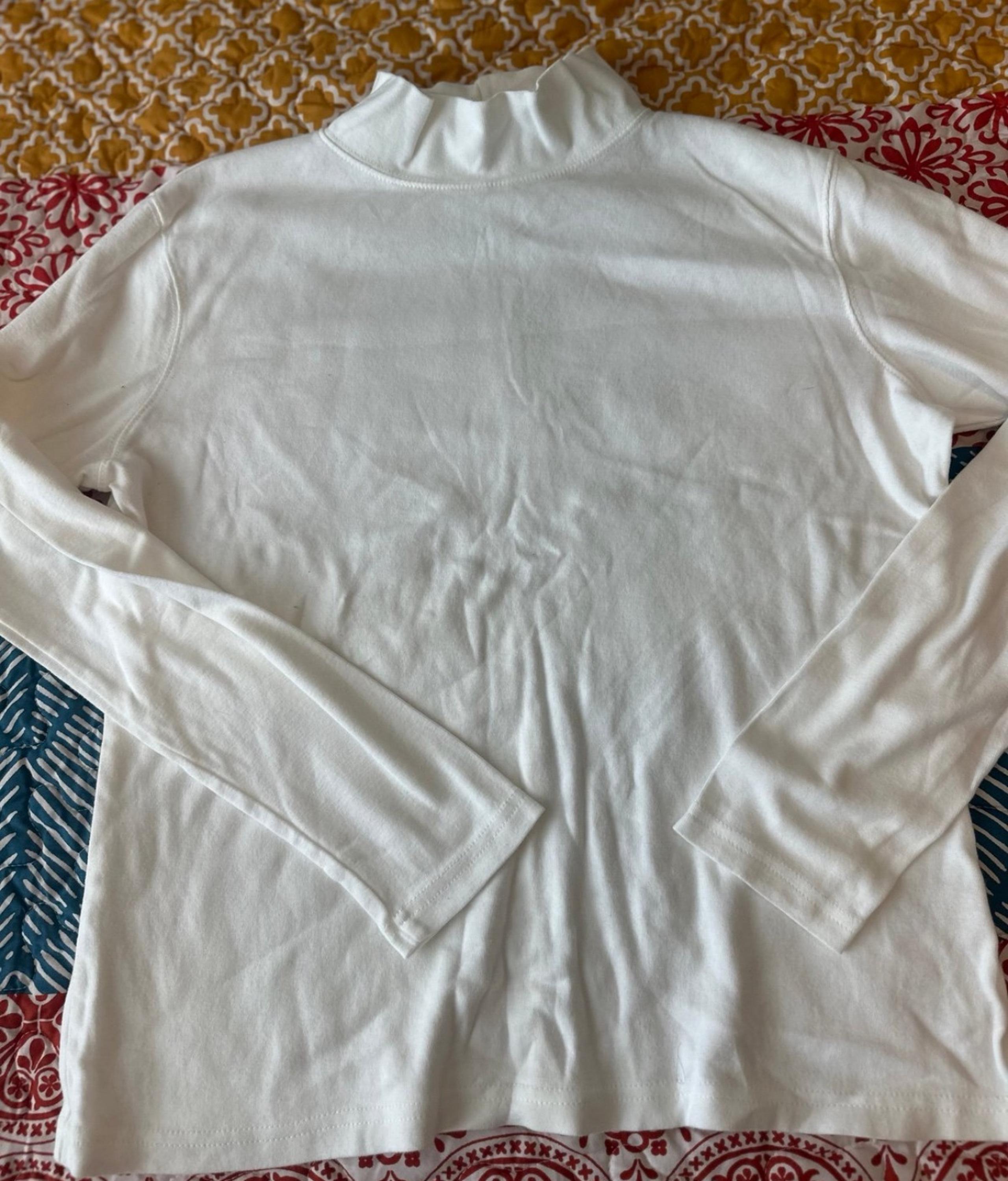 ST JOHNS BAY WOMEN CASUAL LOUNGE WHITE LONG SLEEVE SHIRT LARGE L