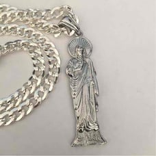 14K White Gold St Jude 26 Necklace New