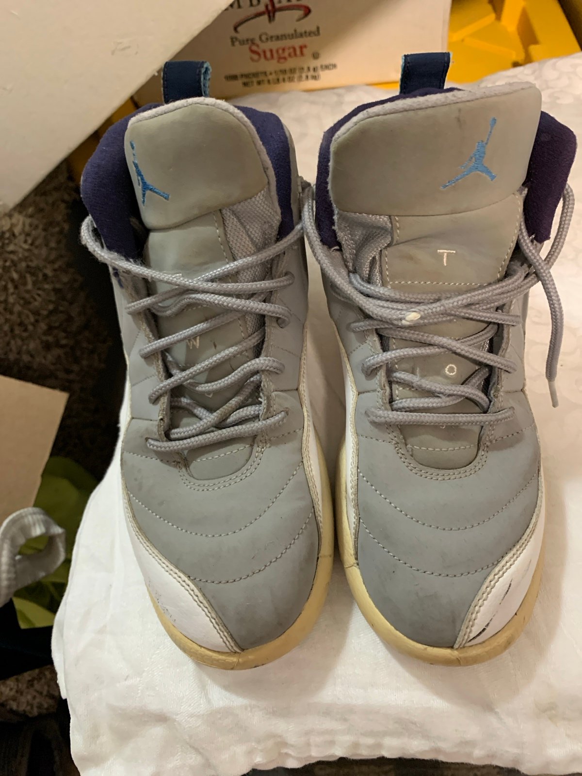 NIKE AIR JORDAN 12 XI GREY-BLUE UNC Size 3Y 151186-007