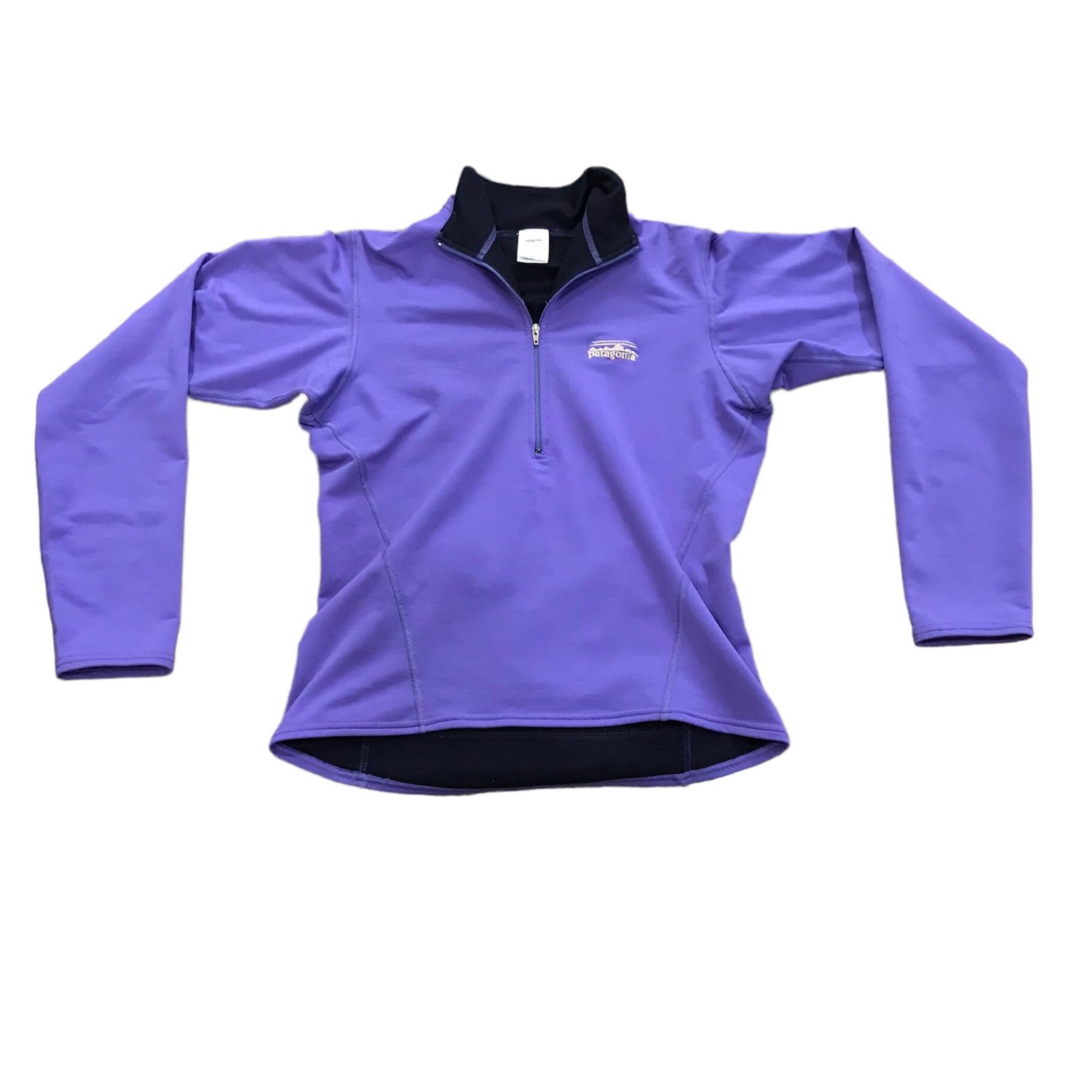 Patagonia Purple 1/2 zip pullover with back pocket S base layer pull over hiking