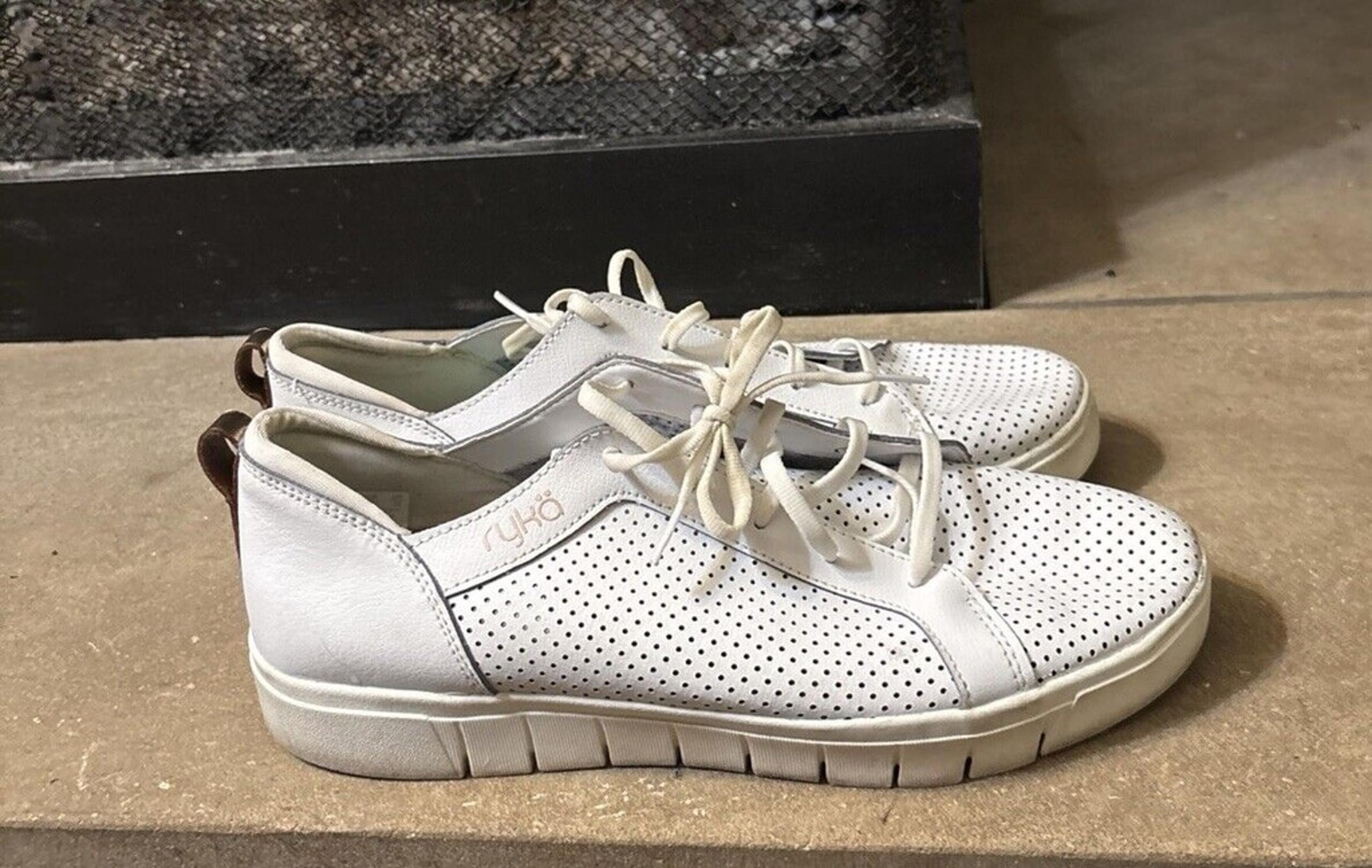 Ryka, Women’s Haiku White Leather Athletic Shoes Size 11 M
