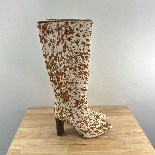 INC International Concept Palmina Dress Boots- Spotted Brown- Size 7 M (Medium)
