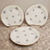 3 Limoges France Saucers Floral Bouquet Purple Ribbon Plates 5.75 Diameter Rare