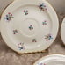 3 Limoges France Saucers Floral Bouquet Purple Ribbon Plates 5.75 Diameter Rare