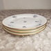 3 Limoges France Saucers Floral Bouquet Purple Ribbon Plates 5.75 Diameter Rare