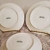 3 Limoges France Saucers Floral Bouquet Purple Ribbon Plates 5.75 Diameter Rare