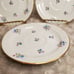 3 Limoges France Saucers Floral Bouquet Purple Ribbon Plates 5.75 Diameter Rare