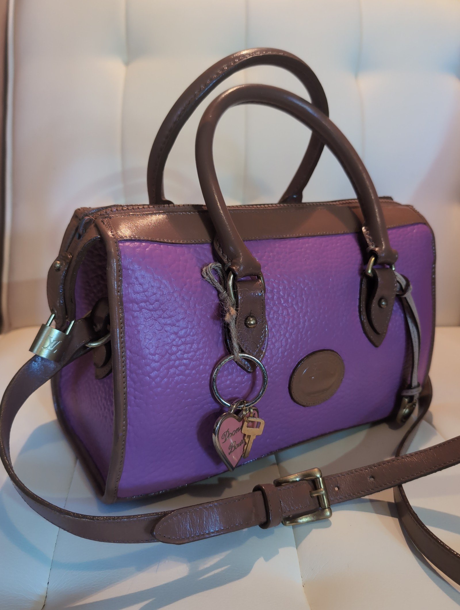 Dooney & Bourke Vintage, Magenta AWL, Lock & Key Satchel