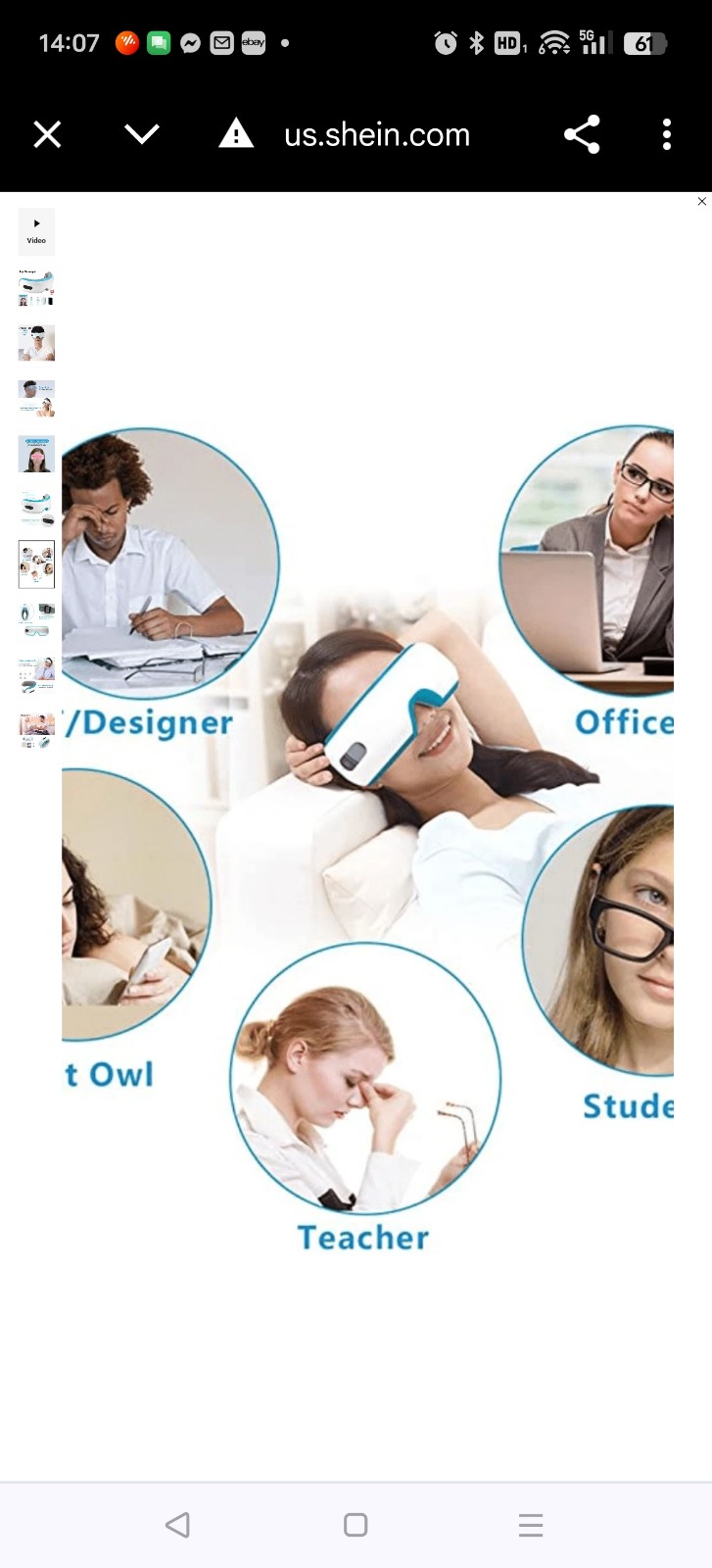 Breo Eye Massager With Heat, Heated Eye Mask With Relaxing Music For Migraine,