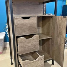 Multi-level Floor Cabinet, Wooden Freestanding Storage Cabinet, For Bathroom