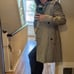 Houndstooth trench coat with button detail by oasis; size 14/40