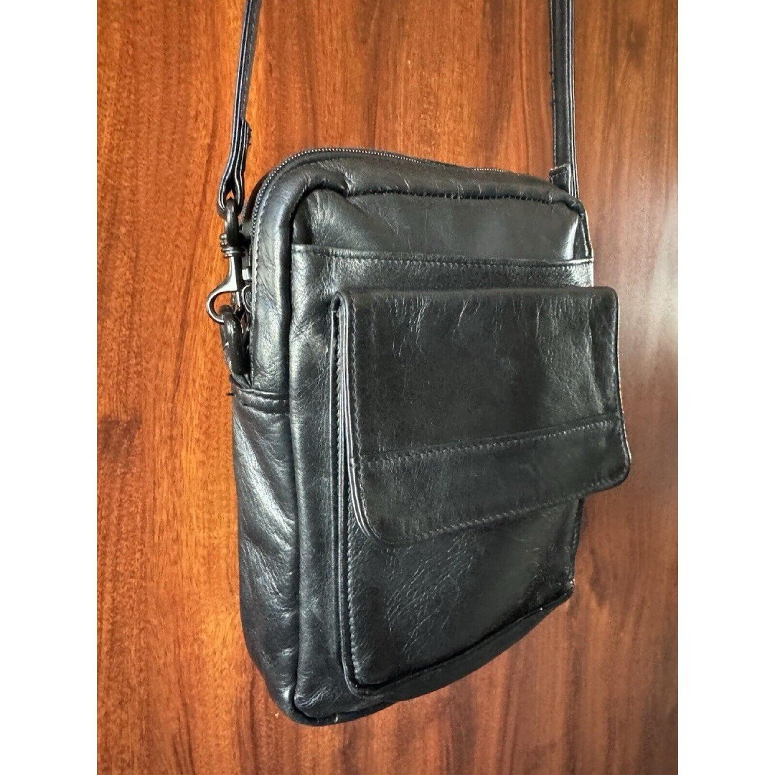Scully Aero Squadron Collection Leather Shoulder Tote Black Crossbody