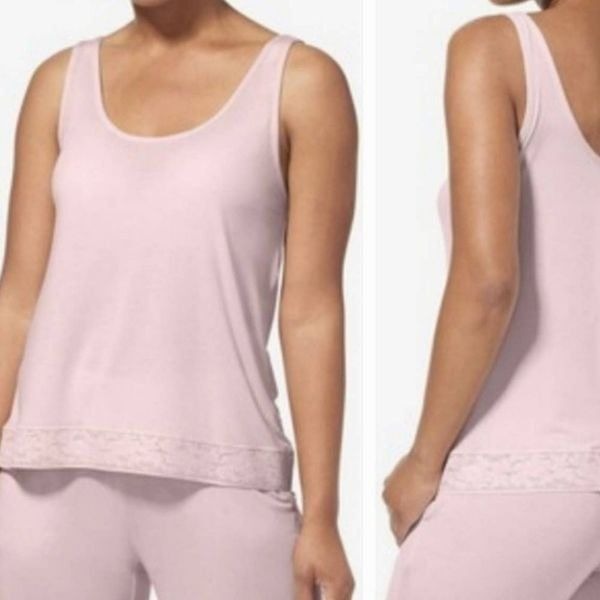 Tommy John Second Skin Lace Scoop Neck Tank- Peach