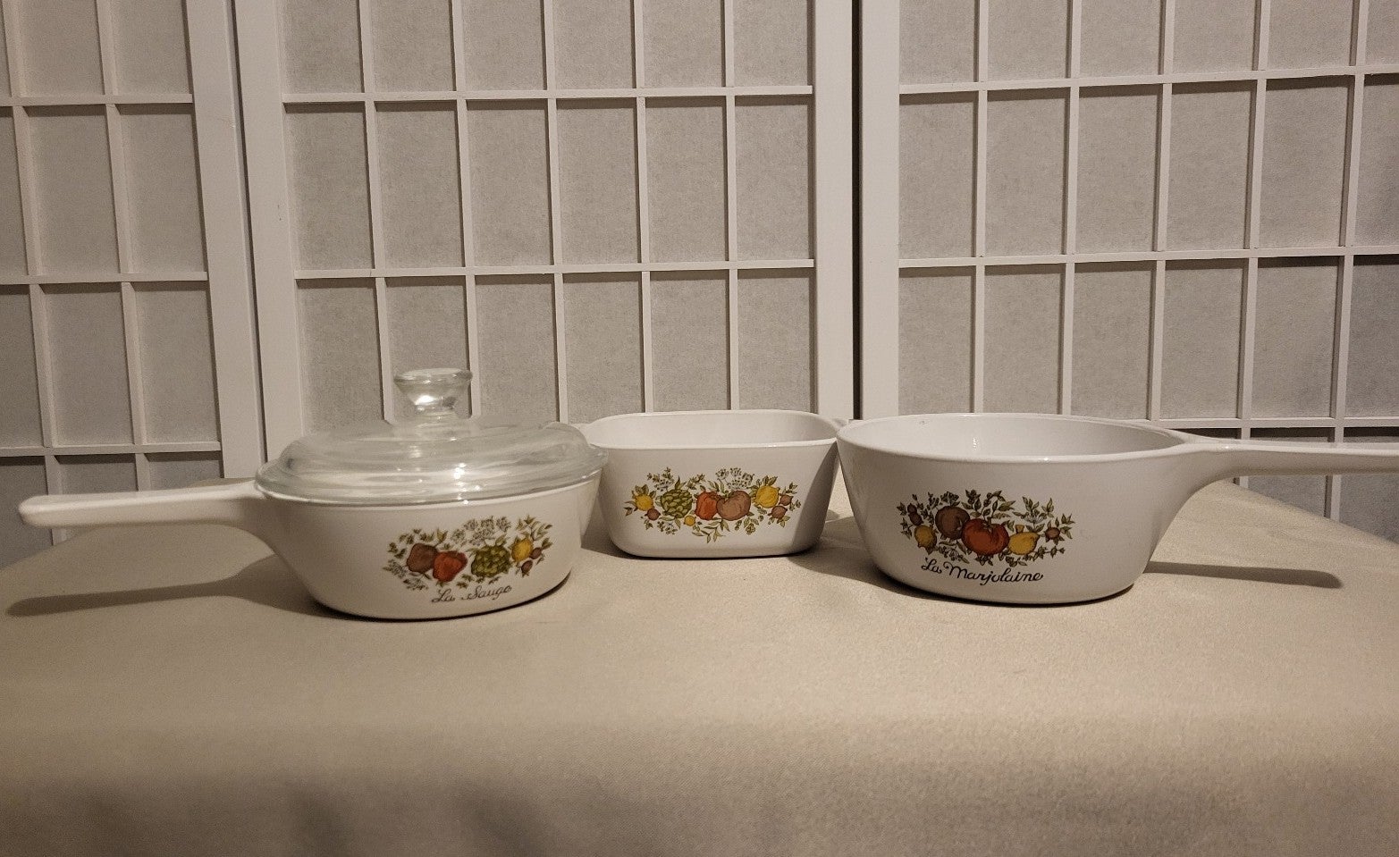 4 Piece Vintage Spice of Life Corning Ware Set