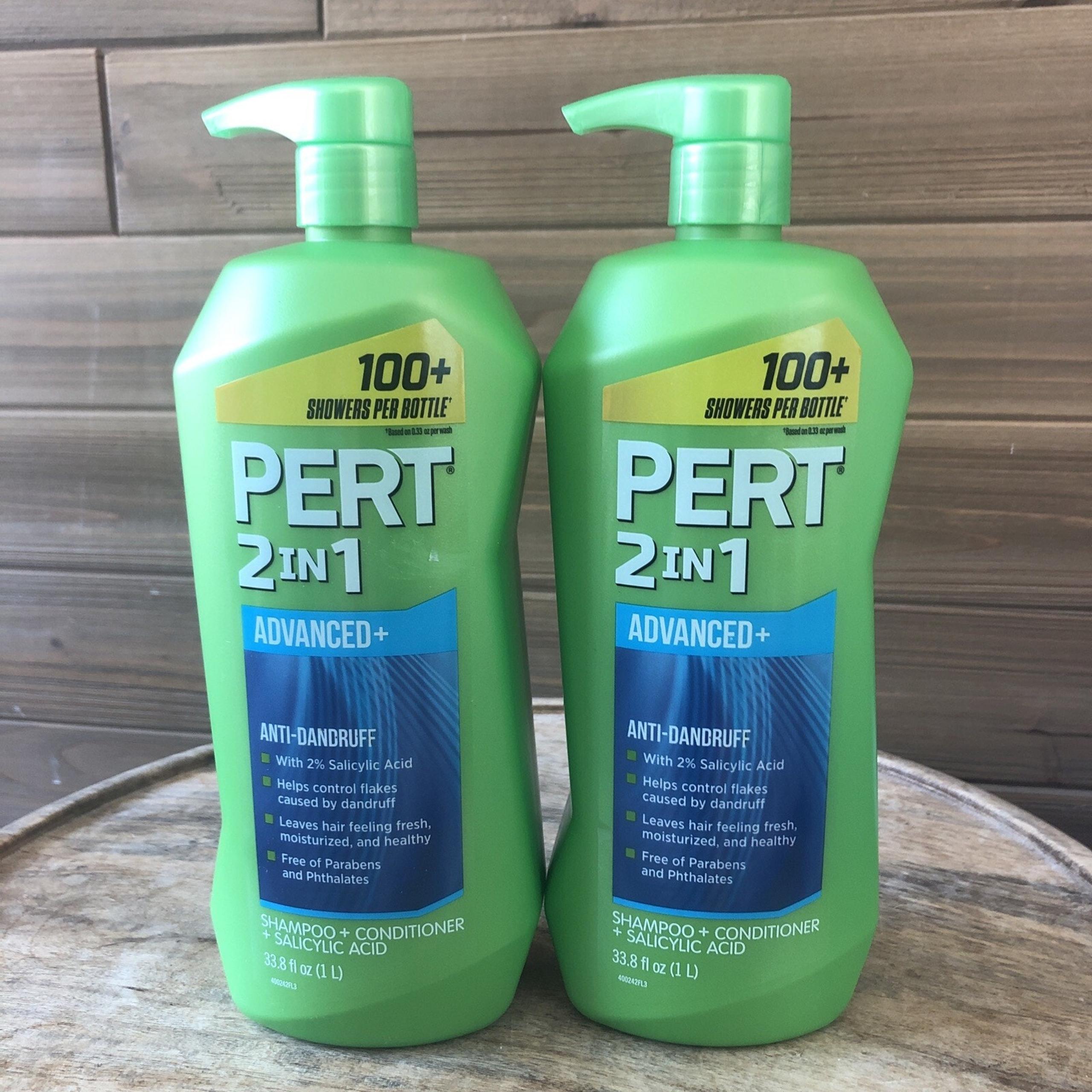 (2) Pert 2in1 Advanced Anti Dandruff Salicylic Acid 33.8oz Each - Exp 11/26