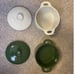 Brocc Your Body Mini Ceramic Cocotte Set, White & Green